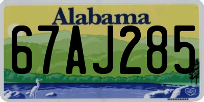AL license plate 67AJ285