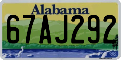 AL license plate 67AJ292
