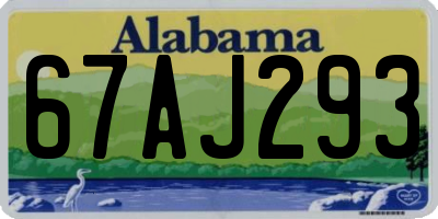 AL license plate 67AJ293