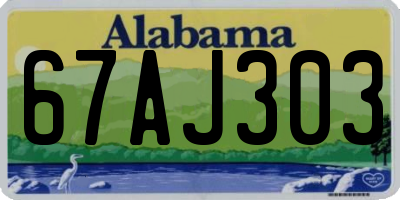 AL license plate 67AJ303