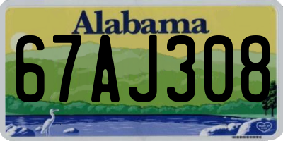 AL license plate 67AJ308