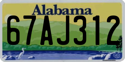 AL license plate 67AJ312