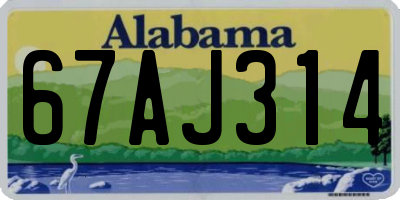 AL license plate 67AJ314