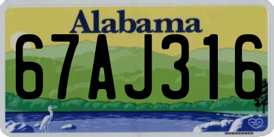 AL license plate 67AJ316