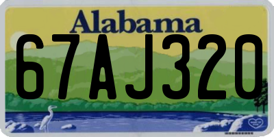 AL license plate 67AJ320