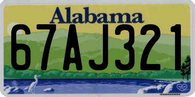 AL license plate 67AJ321