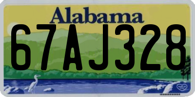 AL license plate 67AJ328