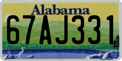 AL license plate 67AJ331
