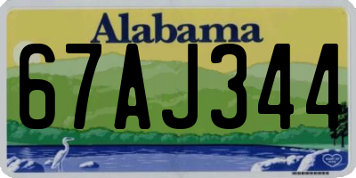 AL license plate 67AJ344