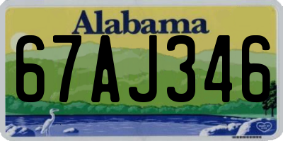 AL license plate 67AJ346