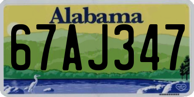 AL license plate 67AJ347