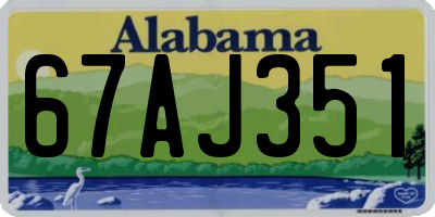 AL license plate 67AJ351