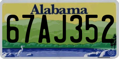 AL license plate 67AJ352