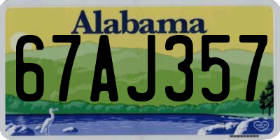 AL license plate 67AJ357