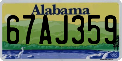 AL license plate 67AJ359