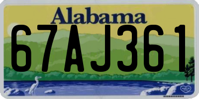 AL license plate 67AJ361