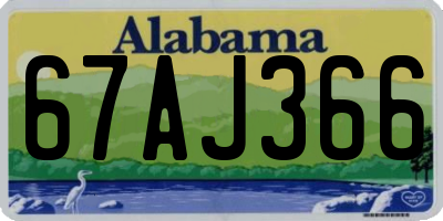 AL license plate 67AJ366