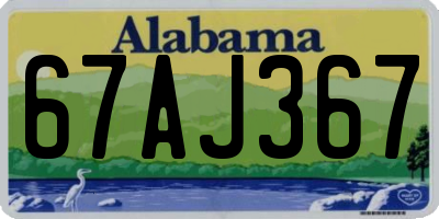 AL license plate 67AJ367
