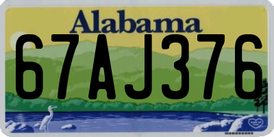 AL license plate 67AJ376