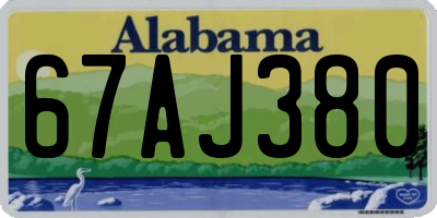 AL license plate 67AJ380