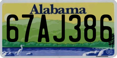AL license plate 67AJ386