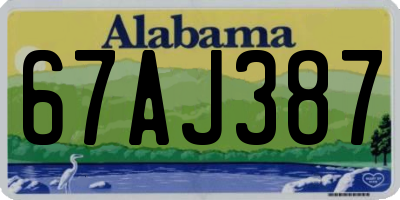 AL license plate 67AJ387