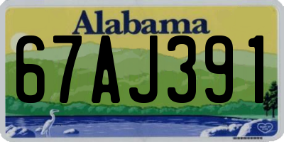 AL license plate 67AJ391