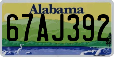 AL license plate 67AJ392