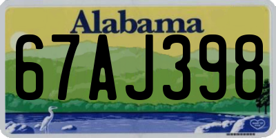 AL license plate 67AJ398
