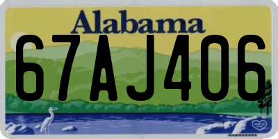 AL license plate 67AJ406