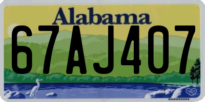 AL license plate 67AJ407