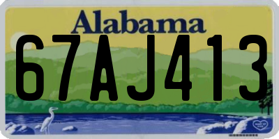 AL license plate 67AJ413