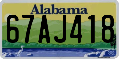 AL license plate 67AJ418