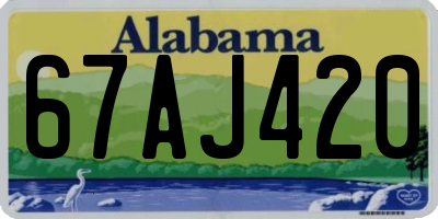 AL license plate 67AJ420