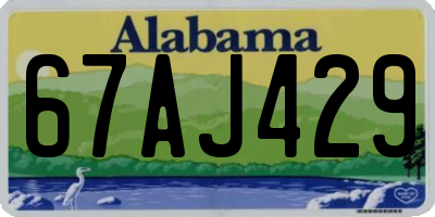 AL license plate 67AJ429