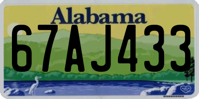 AL license plate 67AJ433
