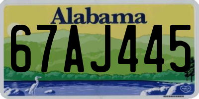 AL license plate 67AJ445