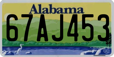 AL license plate 67AJ453