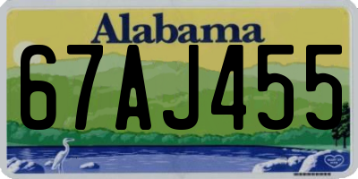 AL license plate 67AJ455