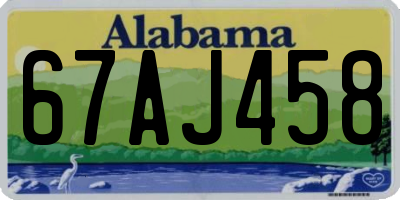 AL license plate 67AJ458