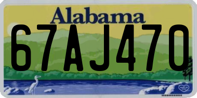 AL license plate 67AJ470