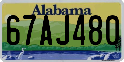 AL license plate 67AJ480
