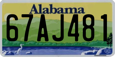 AL license plate 67AJ481