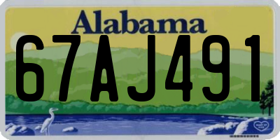 AL license plate 67AJ491