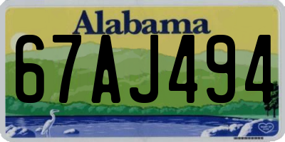 AL license plate 67AJ494