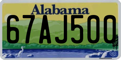 AL license plate 67AJ500