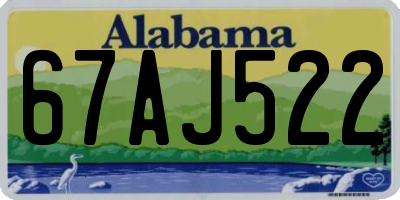 AL license plate 67AJ522