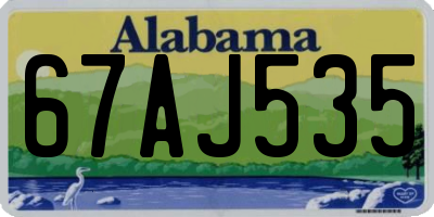 AL license plate 67AJ535