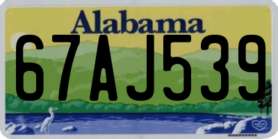 AL license plate 67AJ539