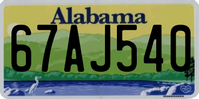 AL license plate 67AJ540